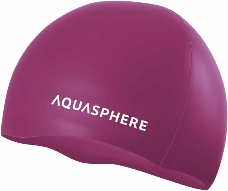 Aqua Sphere Enfärgad Silikon Unisex Vuxen Simmössa, Bekväm, Hållbar, Klorresistent, UV-skydd, Fina Godkänd – Mörk Rosa Vit  |  Simhättor Simhättor Simhättor