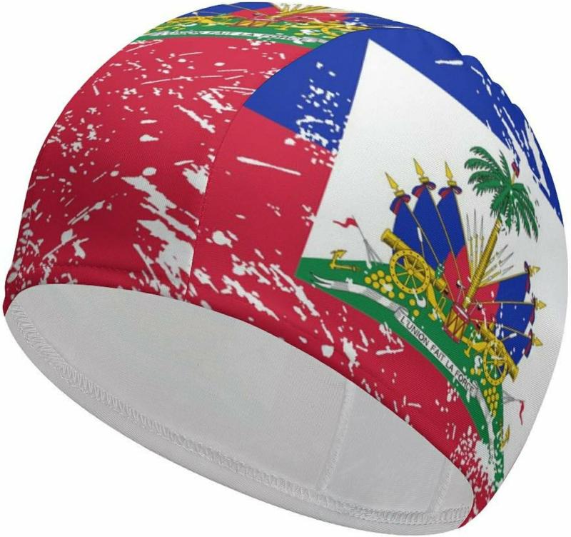 Haiti Retro Flag Unisex Simhatt Vattentät Duschmössa Bekväm Badmössa Simhatt Vattensportstillbehör  |  Simhättor Simhättor Simhättor