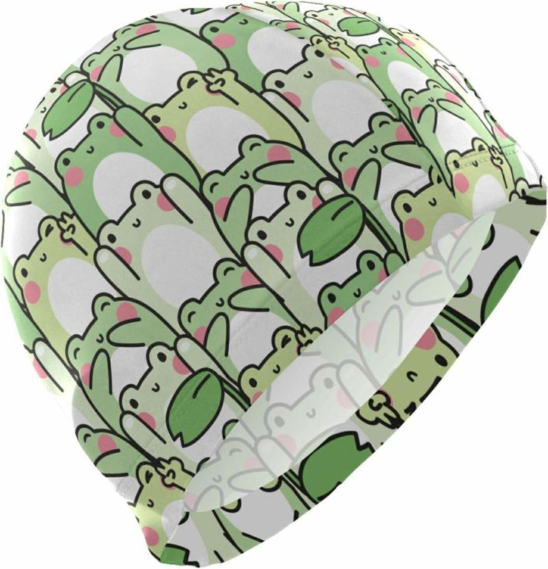 Simhatt Vuxen Simhatt Unisex Herr Polyester Roligt Mönster  |  Simhättor Simhättor Frog Olika Poser