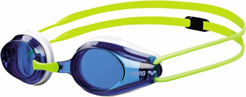 Tracks Unisex Junior Ungdoms Essentiella Racing Simglasögon för Barn Simmare Unga Tävlingsåkare 6-12 Anti-Dim Coating Icke-Spegel Linser, Blå/Vit/Fluo Gul  |  Simglasögon Simglasögon Blå